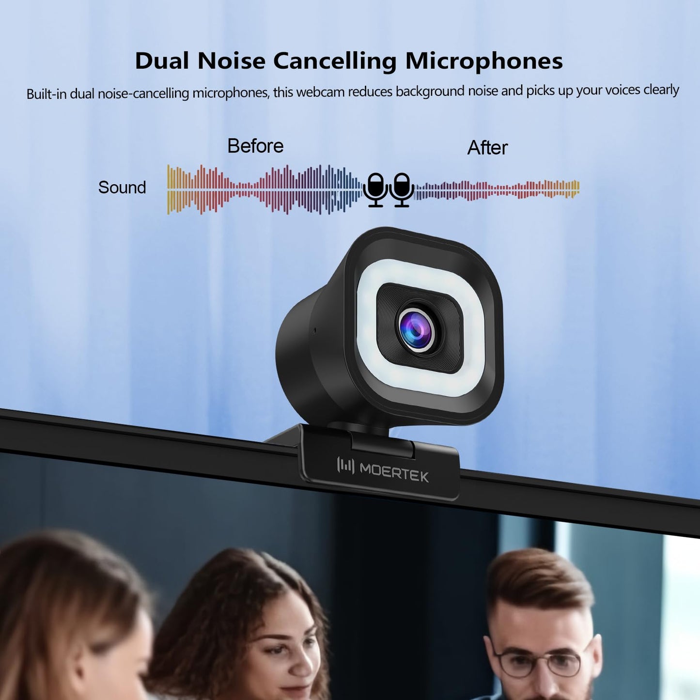 4K Webcam with 5-Level LED Light, 12MP Camera, USB Webcam with Dual Noise-canceling Microphones, PDAF Fast Auto Focus, Remote Control, 360° Rotation, Perfect for Live streaming, Online Meeting
