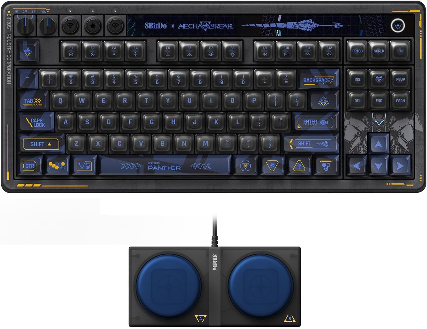 AKNES 8BitDo Retro 108 Mechanical Keyboard, Hot Swappable Gaming Keyboard with 108 Keys, Integrated Numpad, Dual Super Buttons, Bluetooth/2.4G/USB-C for Windows & Android - Fami Edition