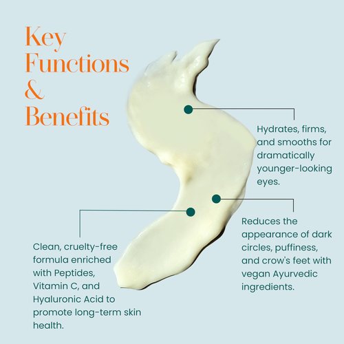 Hylunia Intensive Repair Eye Cream – Hydrating & Firming with Peptides, Vitamin C & Hyaluronic Acid – Reduces Dark Circles, Puffiness & Fine Lines – Lightweight, Vegan, Clean Skincare