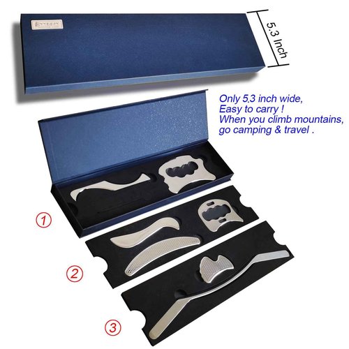 BYYDDIY Guasha Gifts Box Kit Stainless Steel Muscle Scraper Tools & Scraping Massage Tool Set (MB1SC1DLN)