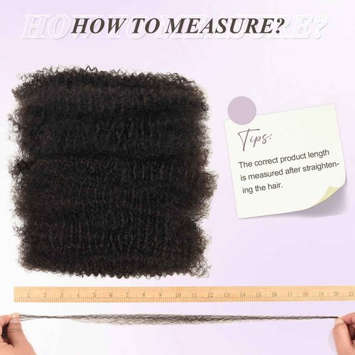 Afro Kinkys Bulk Human Hair Kinky-Curly 100% Real Human Hair for Twist, Braiding, Dreadlocks & Sister Locs, Natural Soft Pre Fluffed, Can Be Dyed Bleached (#1B Natural Black, 20 Inch)