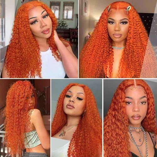 Ginger Bundles Human Hair Color 350 Deep Wave Bundle Grade 8A Peruvian Virgin Remy 3 Bundles 16 18 20 Inch Double Weft Real Orange Hair Weave