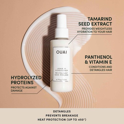 OUAI Leave-In Conditioner + Hair Oil Bundle - Hair Styling Products for Frizz Control, Heat Protection, Detangling, and Added Shine - Paraben & Sulfate-Free Hair Care (2 Count, 4.7 Oz/1.5 Oz)