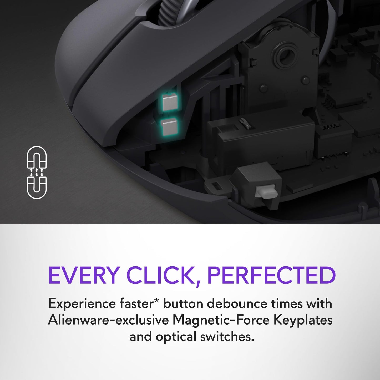 Alienware Pro Wireless Gaming Mouse - 2.4GHz Gaming Wireless/USB Wired Connectivity, Adjustable DPI, Optical Sensor Technology, 6 Programmable Buttons, 650 IPS Sensor Max Speed - Dark Side of the Moon