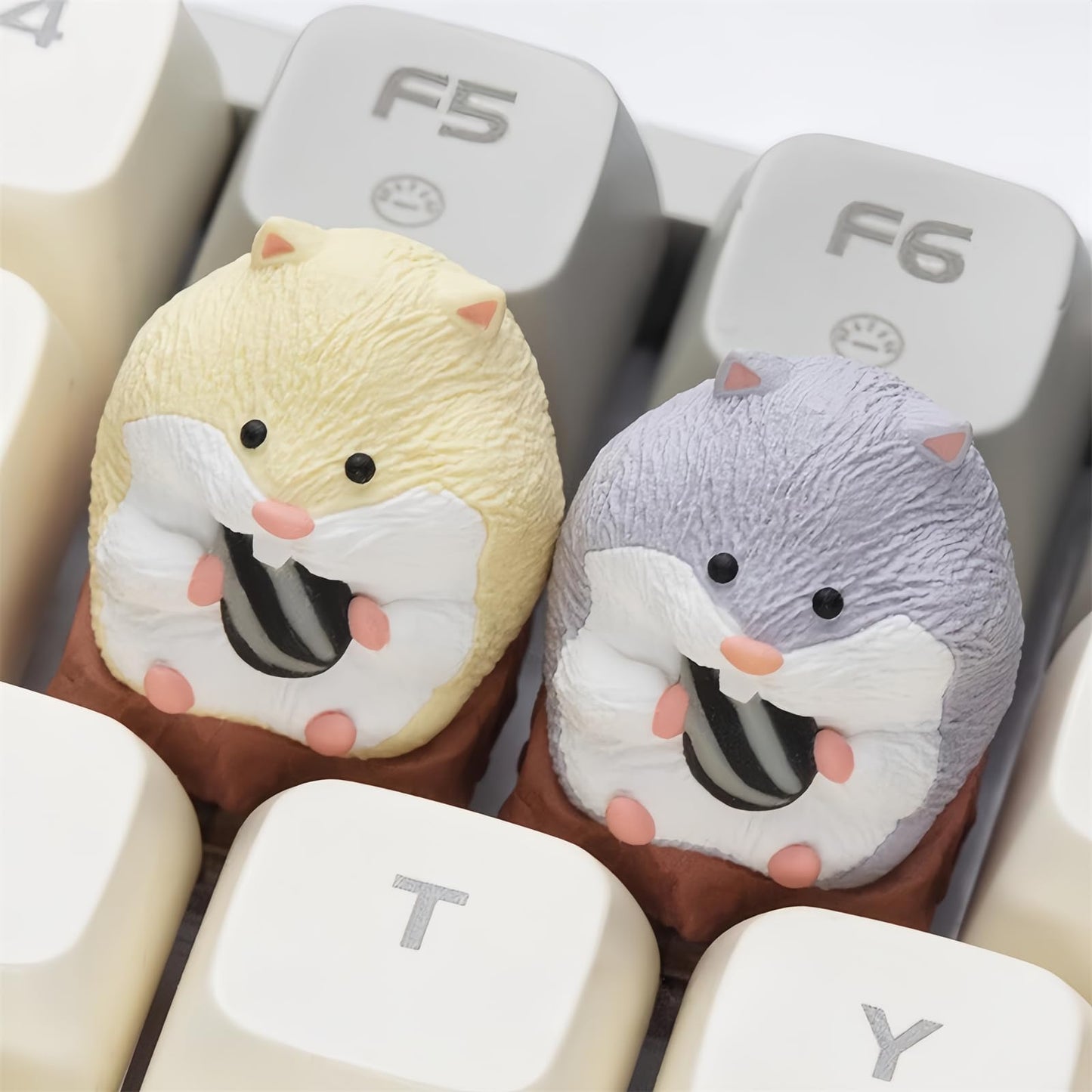 ZMX Cute ESC Keycaps,Artisan Resin Keycap Kawaii Cartoon Custom Keycaps for MX Switches Mechanical Gaming Keyboard Cherry Profile R4 Height Key Personalized 3D Animal Single Keycaps (Gray)