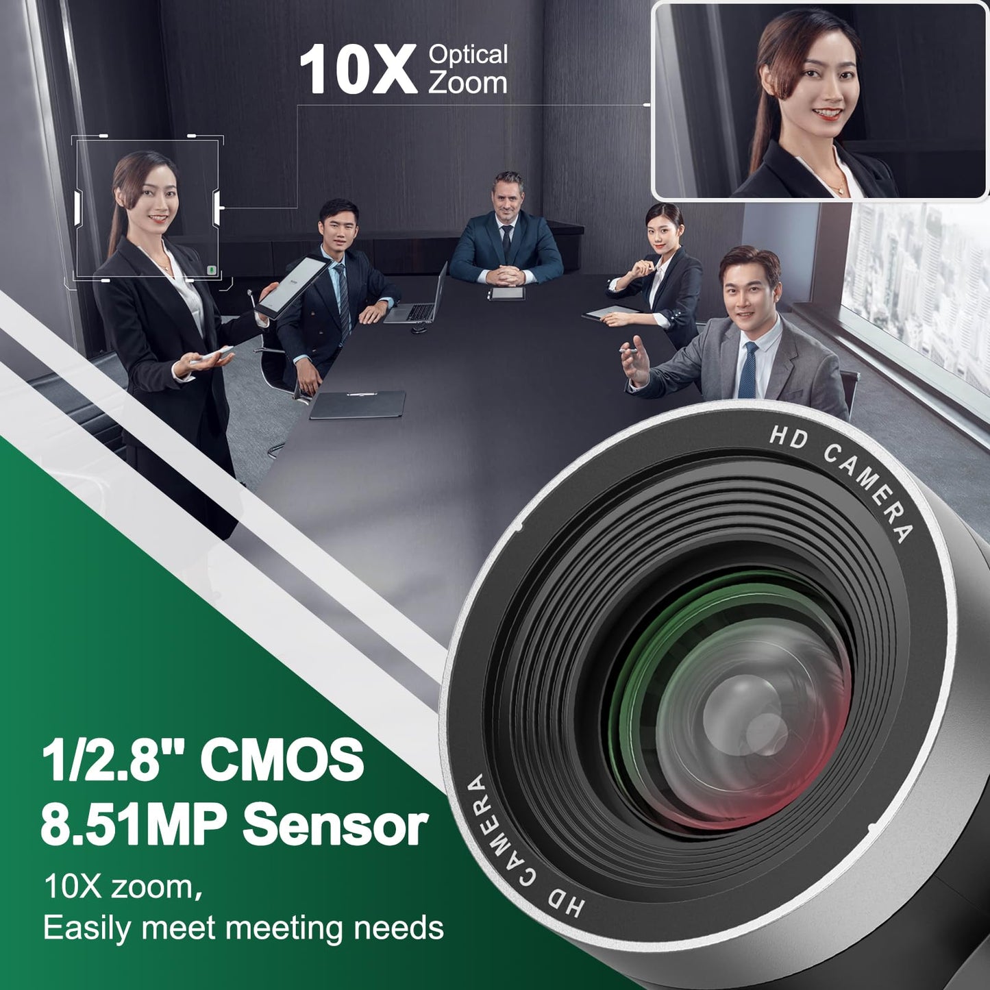 4K PTZ Camera,10X Optics Zoom, HDMI SDI USB and IP Streaming Output, for Churches, Schools, Video conferences and Live Streaming. (10X, SDI+HDMI+USB3.0+IP)