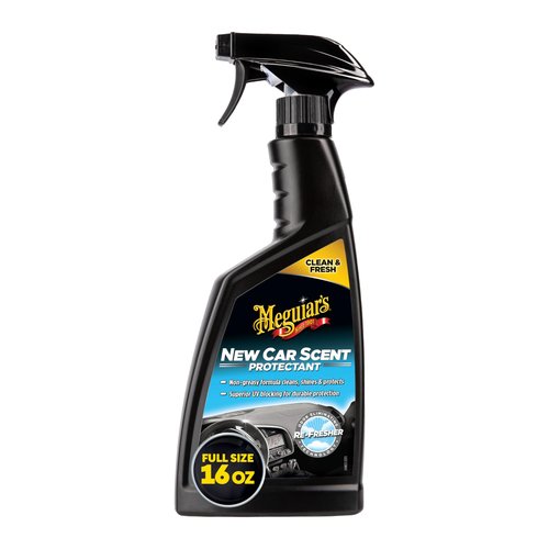 Meguiar's New Car Scent Protectant Spray - Car Interior Cleaner for Vinyl, Rubber and Plastic, Contains UV Protection and Leaves a Rich, Satin Shine with a Pleasant New Car Smell, 16 Oz
