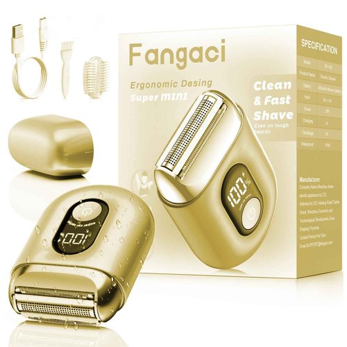 Fangaci Cordless Electric Shaver for Women: Mini Electric Razors with LED Display - Rechargeable Bikini Trimmer - IPX7 Waterproof Wet Dry Face Razor for Body Leg