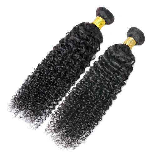 VIYAVIYA Kinky Curly Bundles Human Hair Weave Unprocessed Brazilian Virgin Hair Double Weft Curly Natural Color 95g/bundle (5g) 22-24 Inch