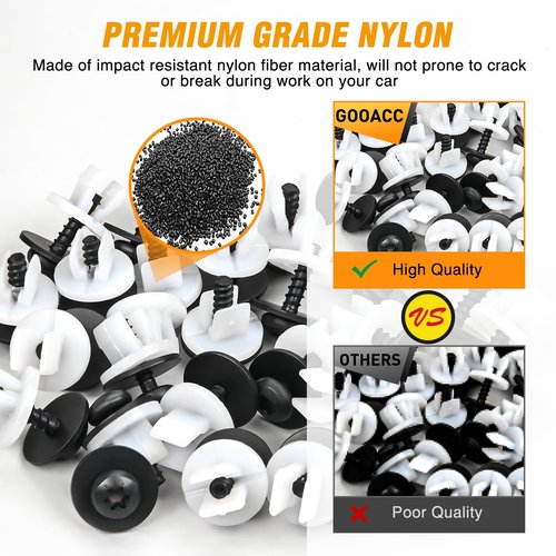 GOOACC 60Pcs Fender Liner Bumper Cover Splash Shield Hex Head Screw with Nylon U Nuts Kit for Fastening Front on Mazda 2, 5, 6, CX-5, CX-7 & CX-9 2014 – 2010