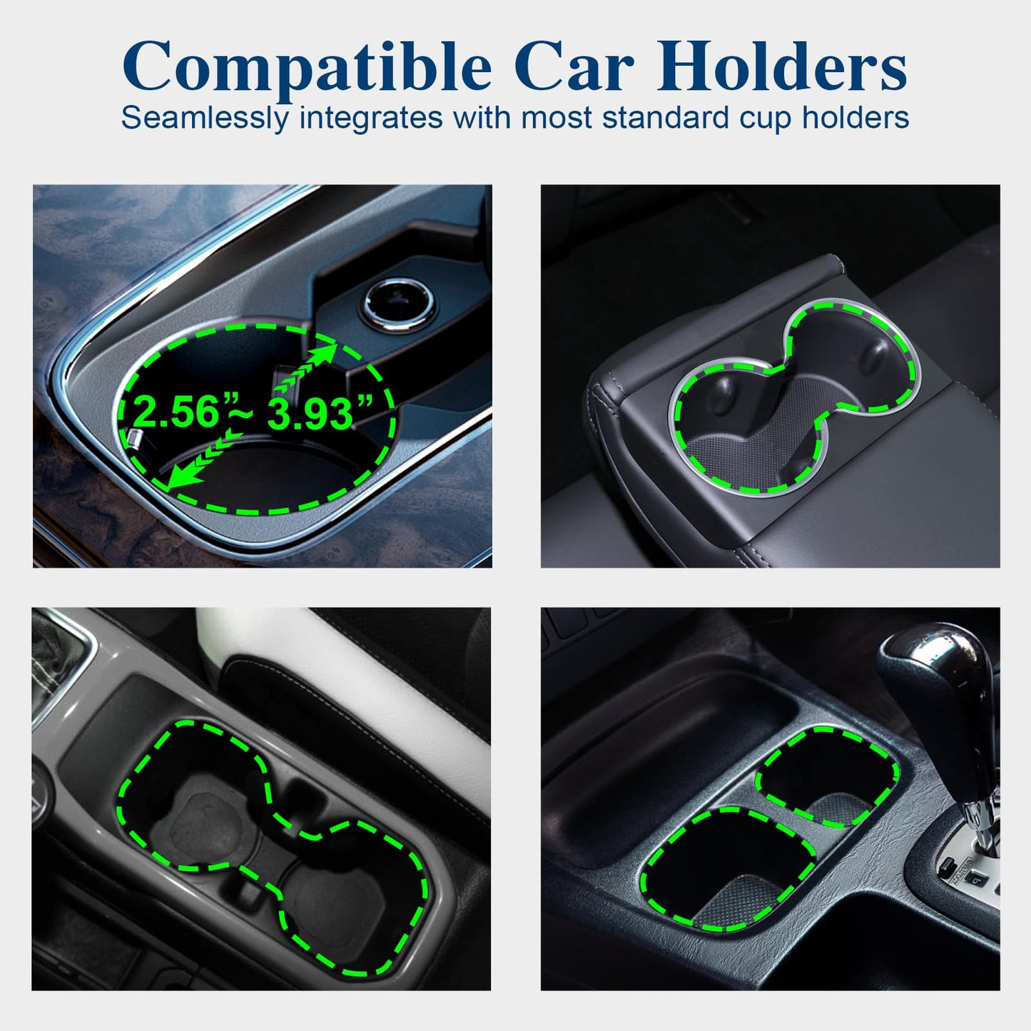 2Pack Car Cup Holder Expander, Cup Holder Extender Adapter with Expandable Arm and Adjustable Base, Compatible with Yeti Ramblers, Hydro Flasks,Stanley, Owala Most Coffee Mugs Bottles & Cups