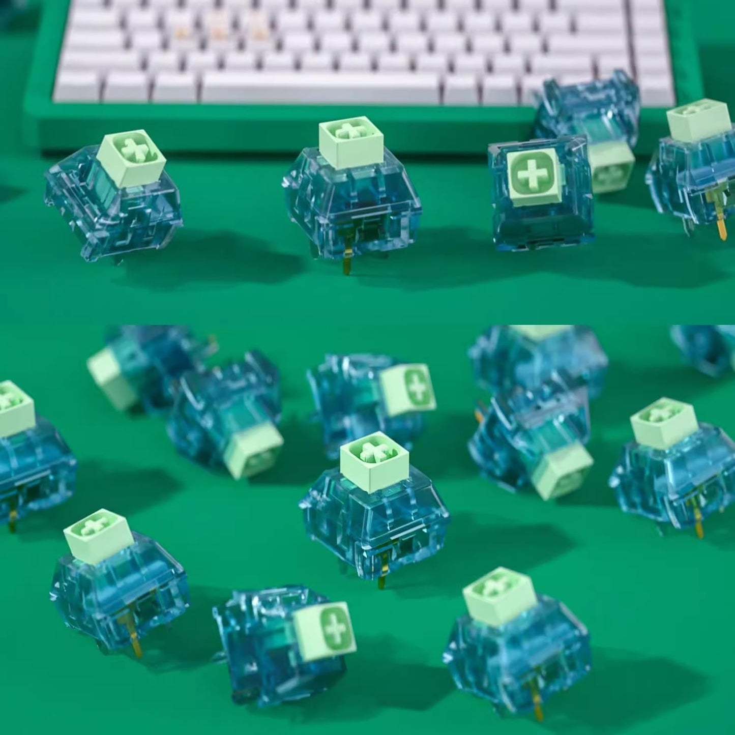 Zjmehty Kailh Box Summer Mechanical Keyboard Switches,5-Pin 50gf Clicky/Speed Typing/Gaming/Waterproof Switches(Summer,10Pcs)