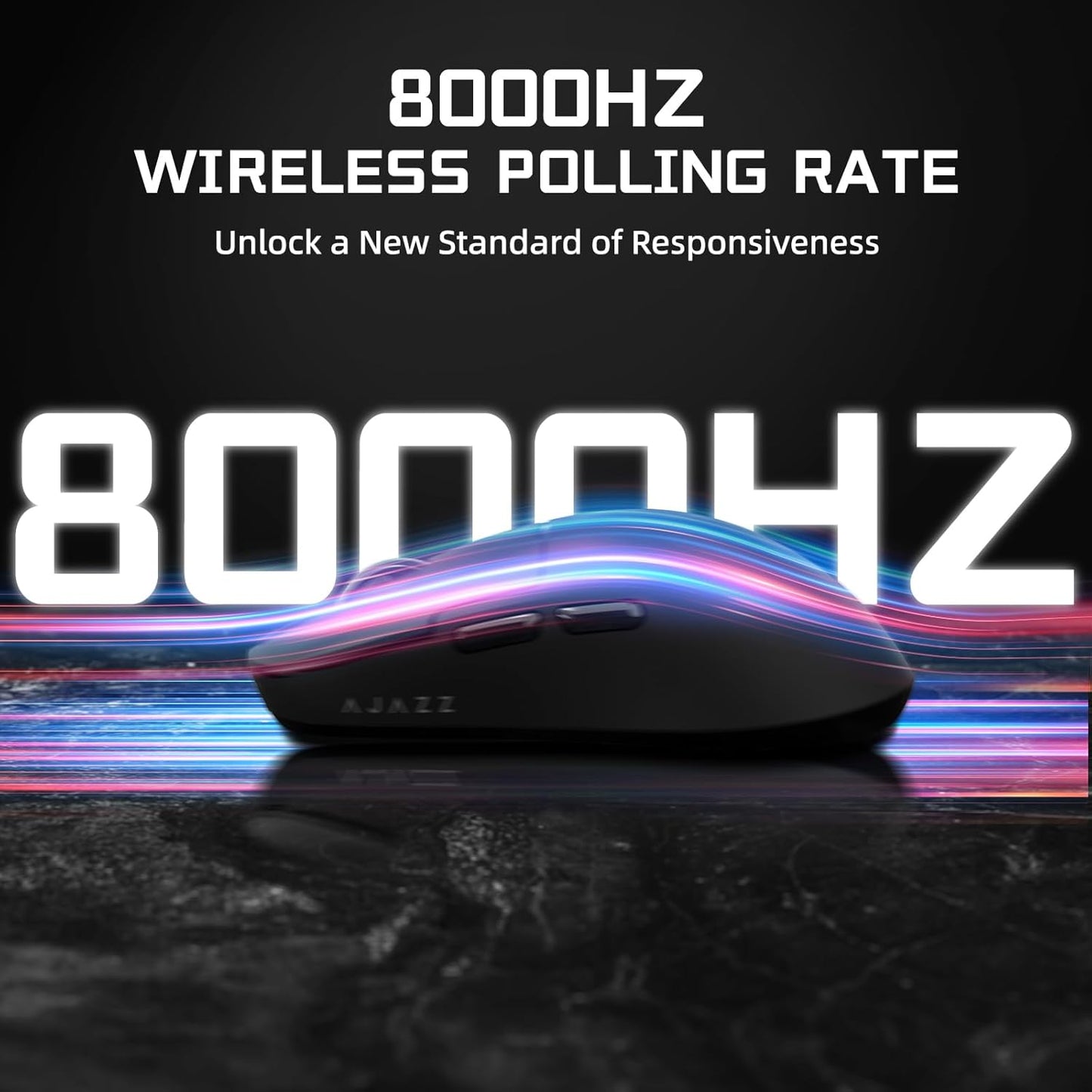 AJAZZ AJ159 APEX Wireless Gaming Mouse with Magnetic Charging Base, 56g Lightweight BT/2.4G/USB-C Wired Mouse, PAW3950APEX 42K DPI Optical Sensor, Programmable Buttons for PC/Mac/Win(White)