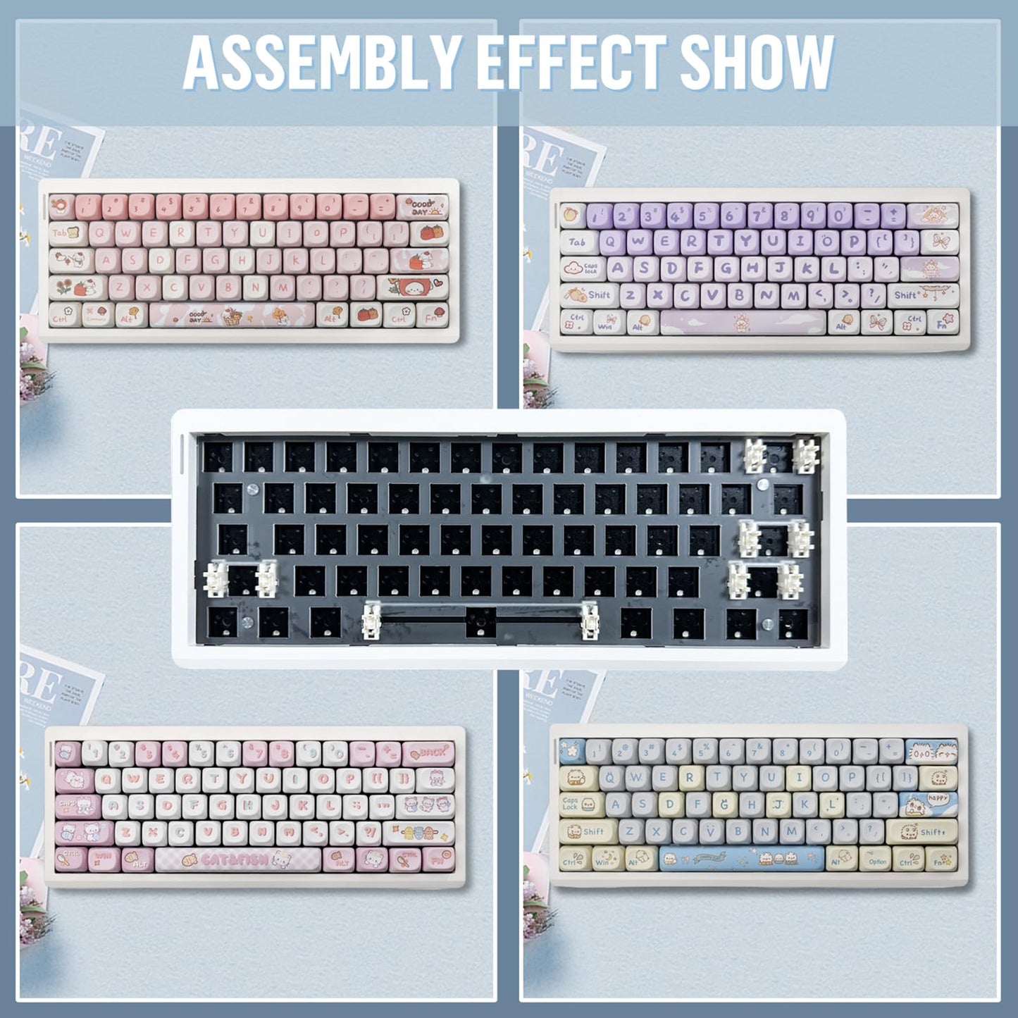 ZMX GMK61 Barebones Keyboard Kit,60% Hot Swap Programmable Gasket Mount RGB Backlit BT5.0/2.4G/Wired Type-C Wireless Mechanical Keyboard 61 Keys NKRO Custom Gaming DIY Kit (White)