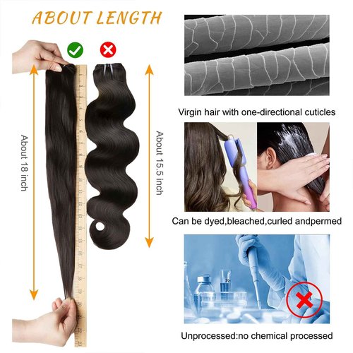 Brbeawor 14A Brazilian Body Wave Bundles Human Hair 22 24 26 Inch 100% Real Raw Virgin Human Hair Bundles Body Wave 3 Bundles Human Hair Extension Natural Color(22 24 26)