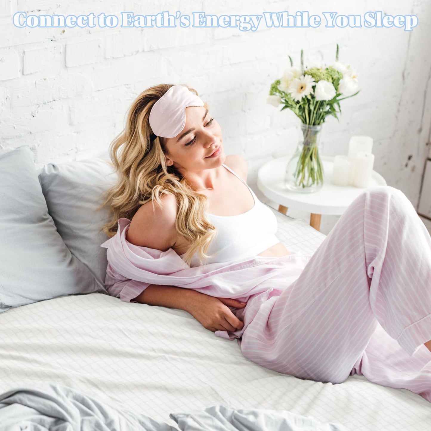 Grounding Sheets Full XL Size, Grounding Sheet,Silver Fiber Material,Deep Pocket Grounding Well Bed Sheets for Women,Well Bedding for Better Sleep & Wellness(White, Full XL)