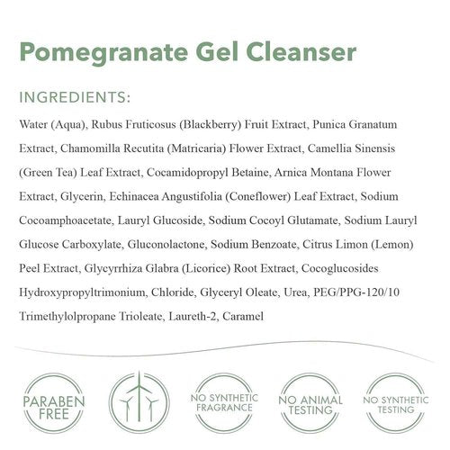 emergin C Pomegranate Gel Cleanser - Hydrating Face Wash with Fruit Extracts + Green Tea - Contains Vitamins A, C + E (8.1 oz, 240 ml)