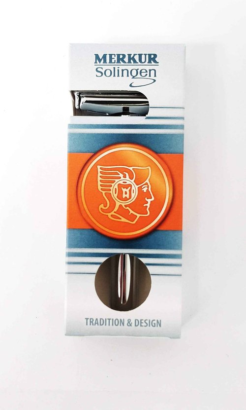 MERKUR FUTUR 701 Adjustable Double Edge Safety Razor - Bright Chrome | Adjustable Razor With Dial | Made in Germany | Plastic-Free | Snap-On Cap Design | Straight Bar