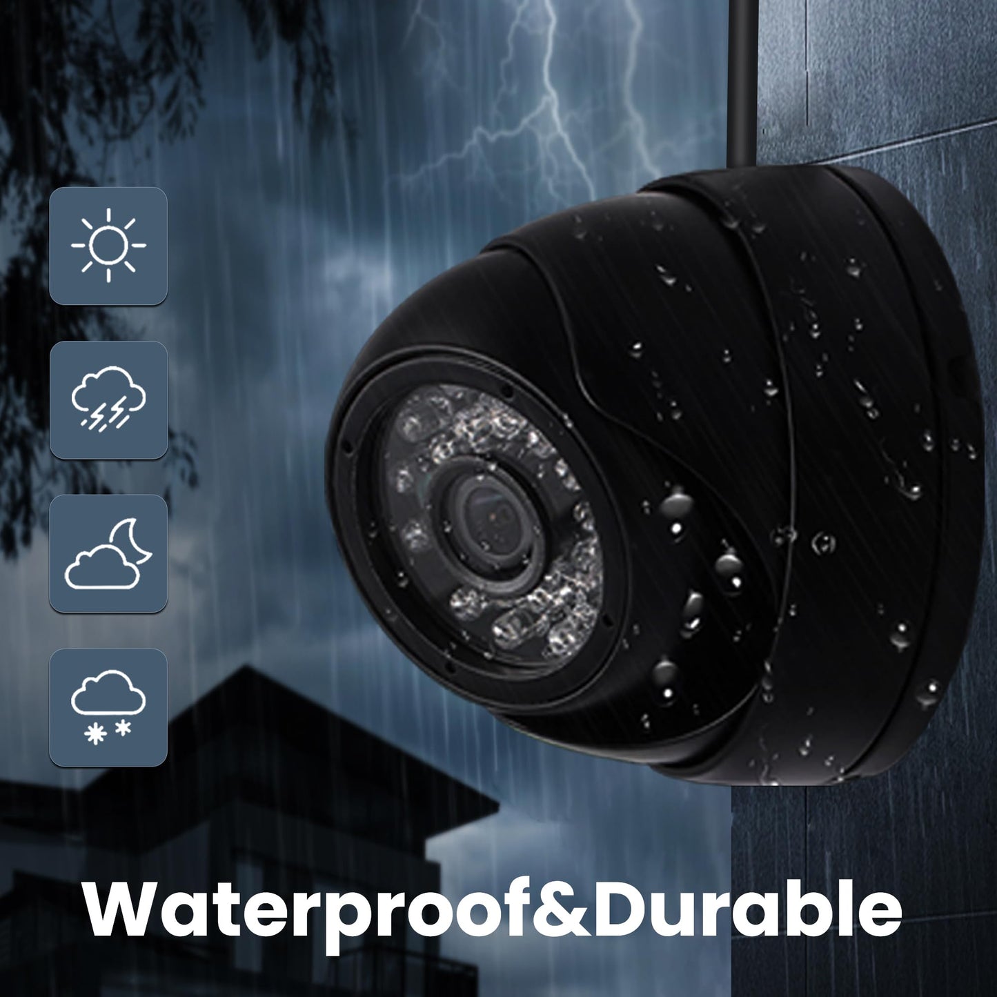 ALPCAM USB Camera Security Camera Outdoor Dome USB Webcam, 720P Day & Night Vision USB Camera for Computer, Waterproof Camera with IR LEDs for Car Park Baby Monitor Home Surveillance