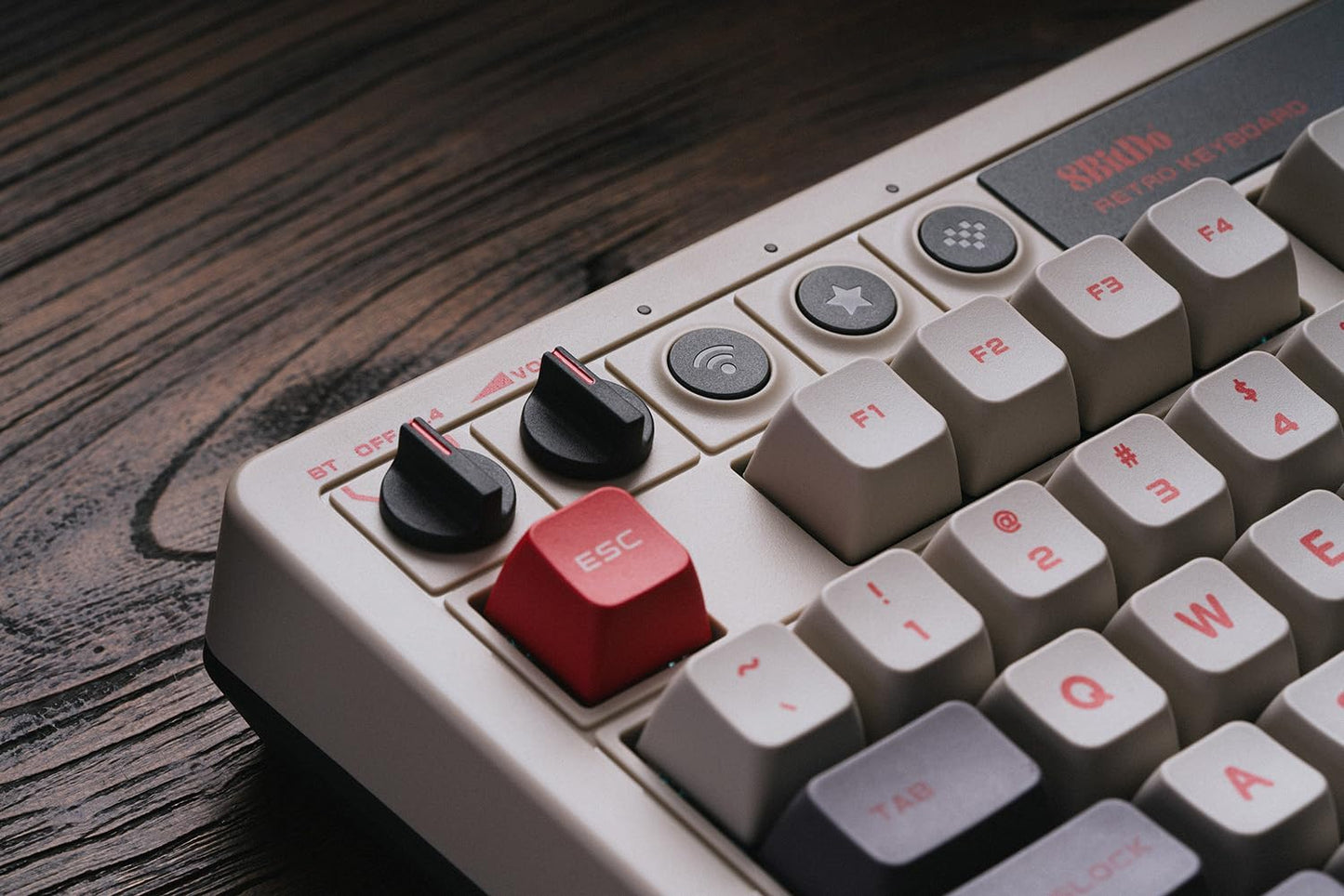 8BitDo Retro Mechanical Keyboard, Bluetooth/2.4G/USB-C Hot Swappable Gaming Keyboard with 87 Keys, Dual Super Buttons and Super Stick for Windows and Android - C64 Edition