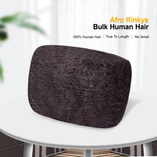 Afro Kinkys Bulk Human Hair 8 Inch 30g, 100% Real 4c Natural Black Kinky Curly Human Hair for Mini Twists, Braiding, Micro Locs, Repair Locs, And Dreadlock Extensions (Pack/5)