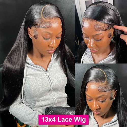 Profairsor 20 Inch Straight Human Hair Wigs for Women 13x4 Lace Front Wigs Human Hair 180% Density Guleless Lace Front Wigs Pre Plucked HD Transparent Lace Wigs Straight Frontal Wig