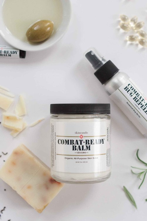 Combat Ready Skin Balm 8oz by Skincando – All Natural - Intensive Moisturizer – Skin Cream - Organic ingredients – Apricot Kernel Oil – Grapefruit Seed Extract – Black Spruce - Black tea Moisturizer
