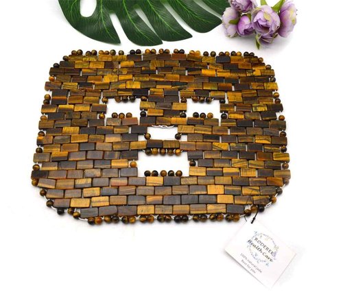 RODEREK Jade Ice Sleeping Mask, Jade Mask for Relieving Face & Eye Puffiness Migraine, Anti Wrinkle Mask Therapy, Yoga Meditation Tools (Tiger's eye Jade)