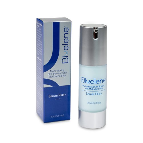Bluelene Serum Plus+ infused with Methylene Blue, Hyaluronic Acid, NextGen Vit C, and Aloe Vera. Suitable for Sensitive Skin