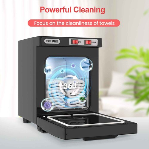 Hot Towel Warmer, 5L Towel Warmer Cabinet, Mini All-Around Fast Heating Machine with Stainless Steel Racks, Professional Towel Heater for Spa, Salon, Beauty, Barber, Massage, Gym, Home, Black