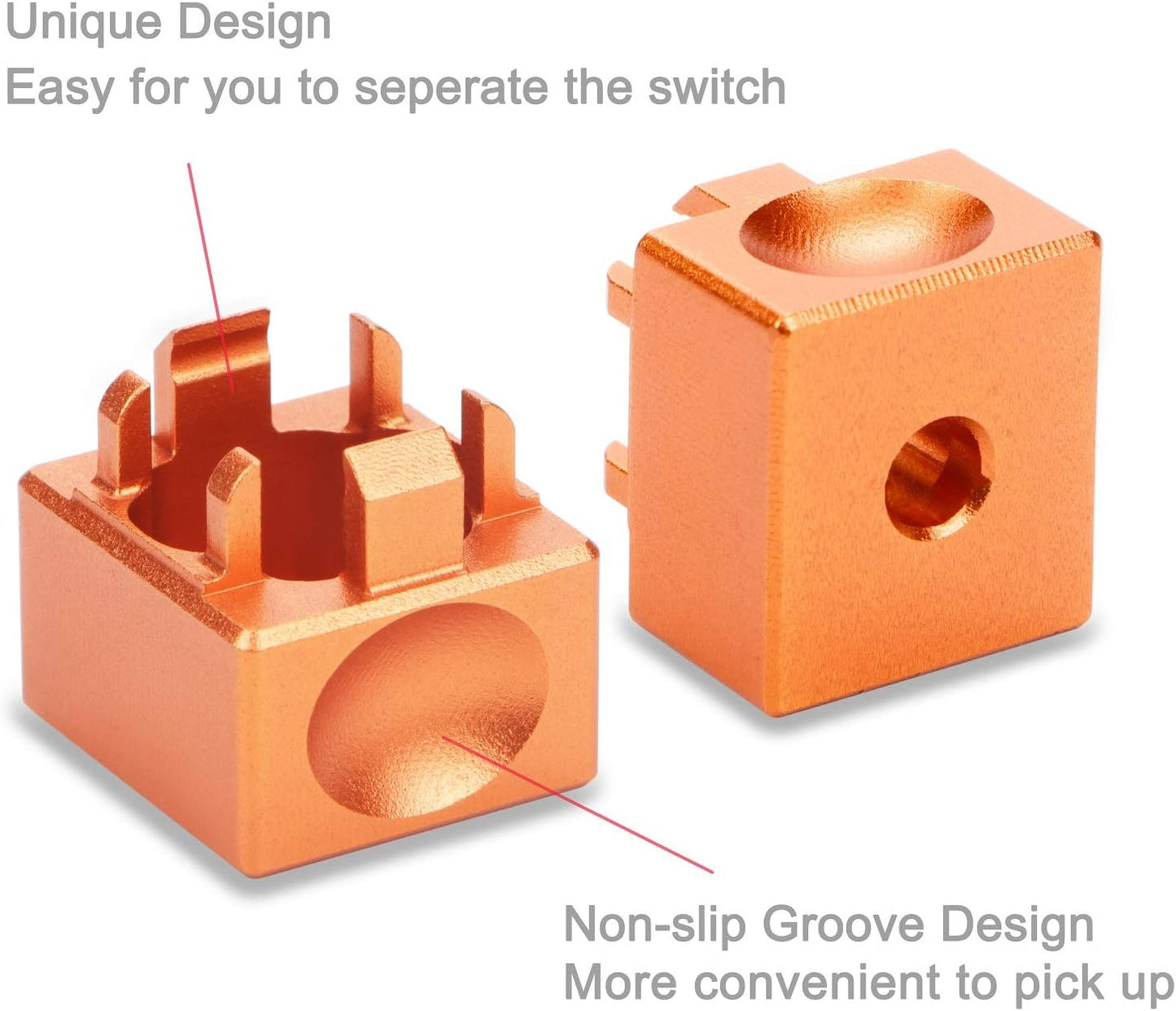 Aluminum Alloy Switch Opener with Keycap Puller for Cherry MX Switches – Orange
