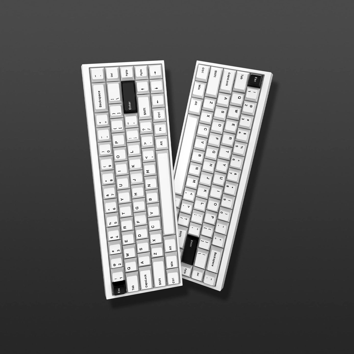 XVX Bow Keycaps - 168 Keys, Minimalist Style Black on White, Double Shot PBT Custom Keycaps, Cherry Profile for Cherry Gateron MX Switches