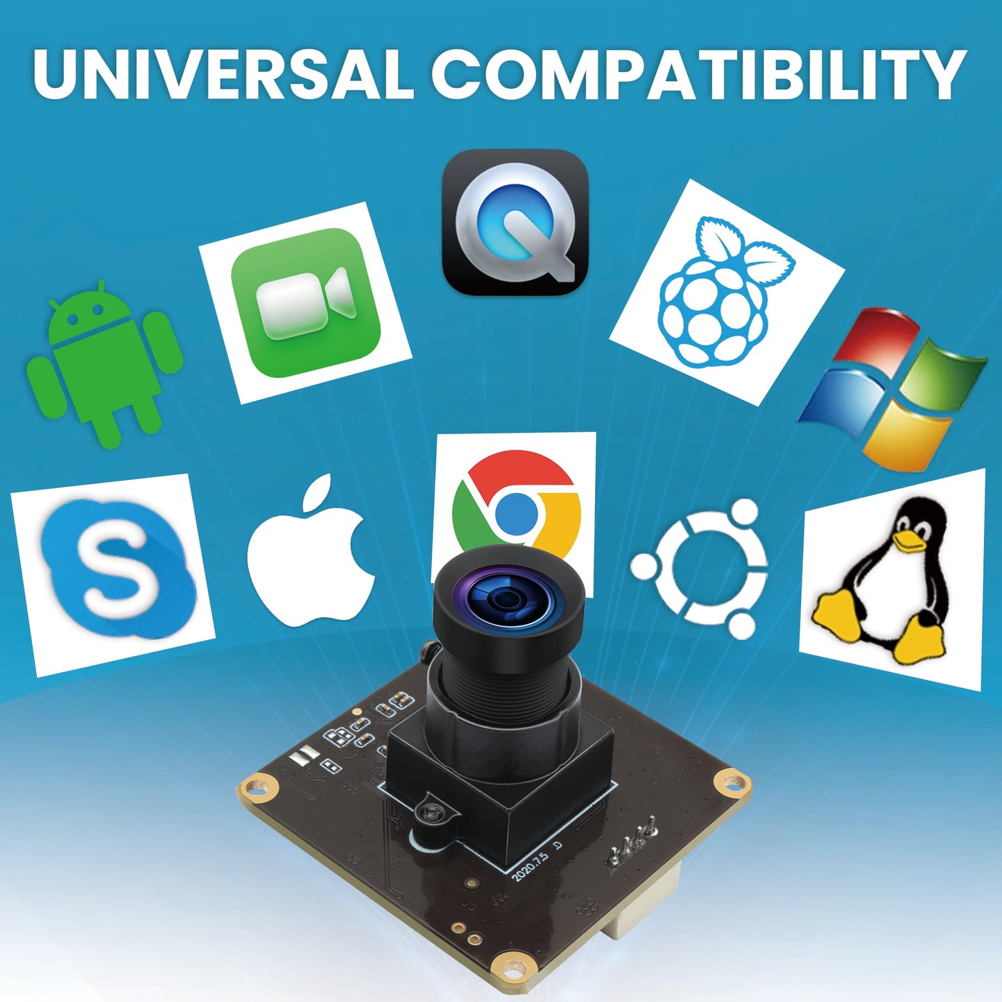 ALPCAM 1080P USB Camera Module HD 2MP High Speed 60fps 120fps 260fps Indudtrial Mini Webcam UVC Golf Swing Camera Module with No Distortion Lens for Linux Windows Android