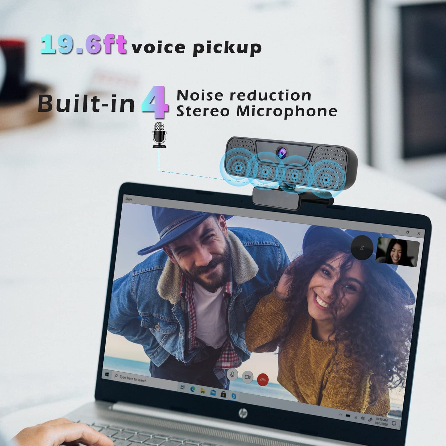 Akyta 4K Webcam with 4 Noise-Canceling Microphones-Privacy Cover-Tripod, AutoFocus Computer Web Camera for Desktop, 4K USB C Webcam for PC/Laptop/Desktop Computer/Teams/Zoom/YouTube Streaming