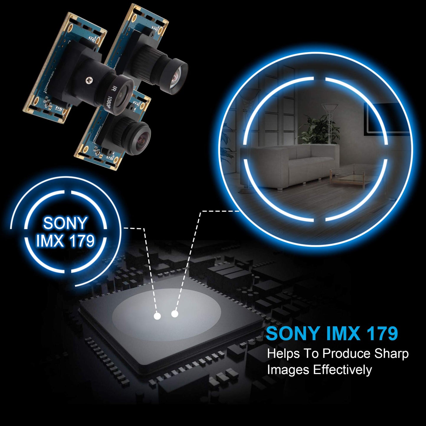 8MP USB Camera Module - Wide Angle 180-Degree Fisheye Lens Webcam Board for Computer, IMX179 4K Security CCTV Camera for Raspberry Pi Mac