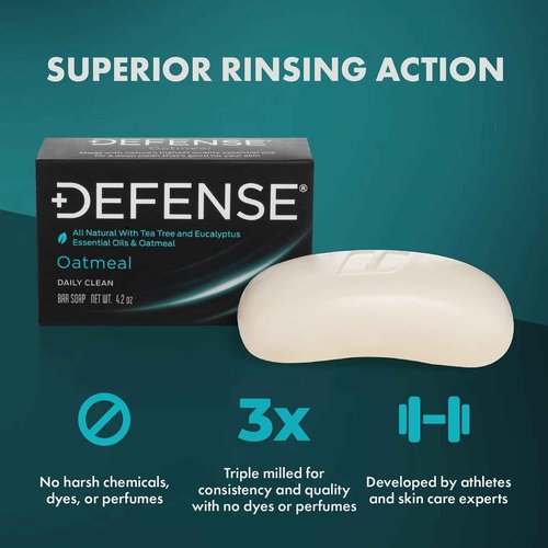 Defense Soap 12pk All Natural Oatmeal Bar Soap for Men | Made by Wrestlers with Tea Tree Oil & Eucalyptus Oil to Promote Healthy Skin