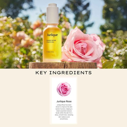 Jurlique Rare Rose Face Oil | 30ml | Dry Finish Hydrating Facial Oil to Hydrate & Relax | Face Oil For Women & Men With Dry Skin | For Day or Night | Australian Made Natural-Based Skincare
