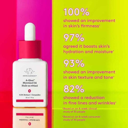 Drunk Elephant A-Gloei Maretinol Oil - 30 ml/1 fl oz - Gentle 0.5% Retinol Face Oil - Clean Clinical Skincare - Cruelty-Free - Free of Essential Oils, Silicones, and Fragrance
