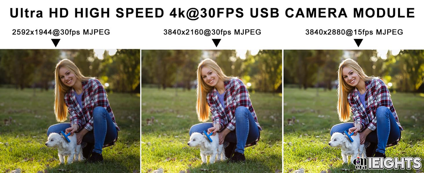 4K 30fps Autofocus Anti-shake USB Camera Module for Raspberry Pi, 3840(H)×2880(V)@15fps Lightburn Camera, 11mp Wide Angle Web Camera for Desktop Computer, Mini-Sized Webcam for Linux, Windows, Android