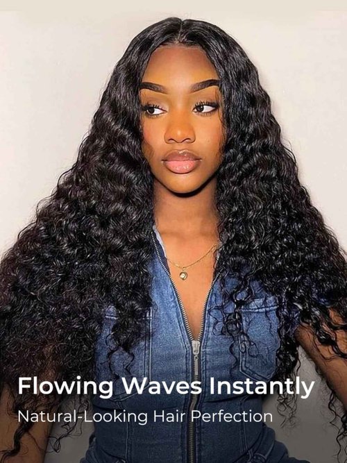 Wiggins Wig Loose Deep Wave Lace Front Wigs Human Hair 4x7 Ready To Go Glueless Wigs Human Hair Pre Plucked Loose Deep Wave Human Hair Wig Pre Cut Lace Pre Bleached Glueless Wigs For Women 14 Inch
