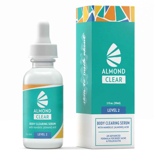 Almond Clear Face & Body Start Kit | Skin Care Kit for Oily Skin, Acne & Folliculitis - Includes Face & Body Wash, Facial Acne Serum, and Body Acne Serum