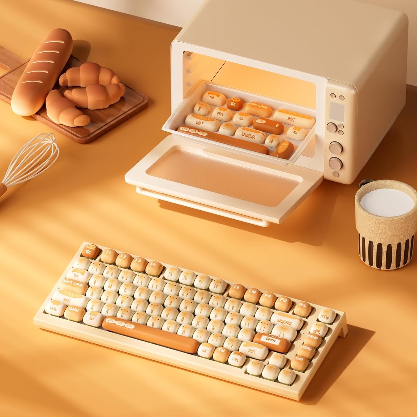 Akko PBT Keycaps Set, Bun Wonderland MOG Profile 138-Key Keycaps for Mechanical Keyboards