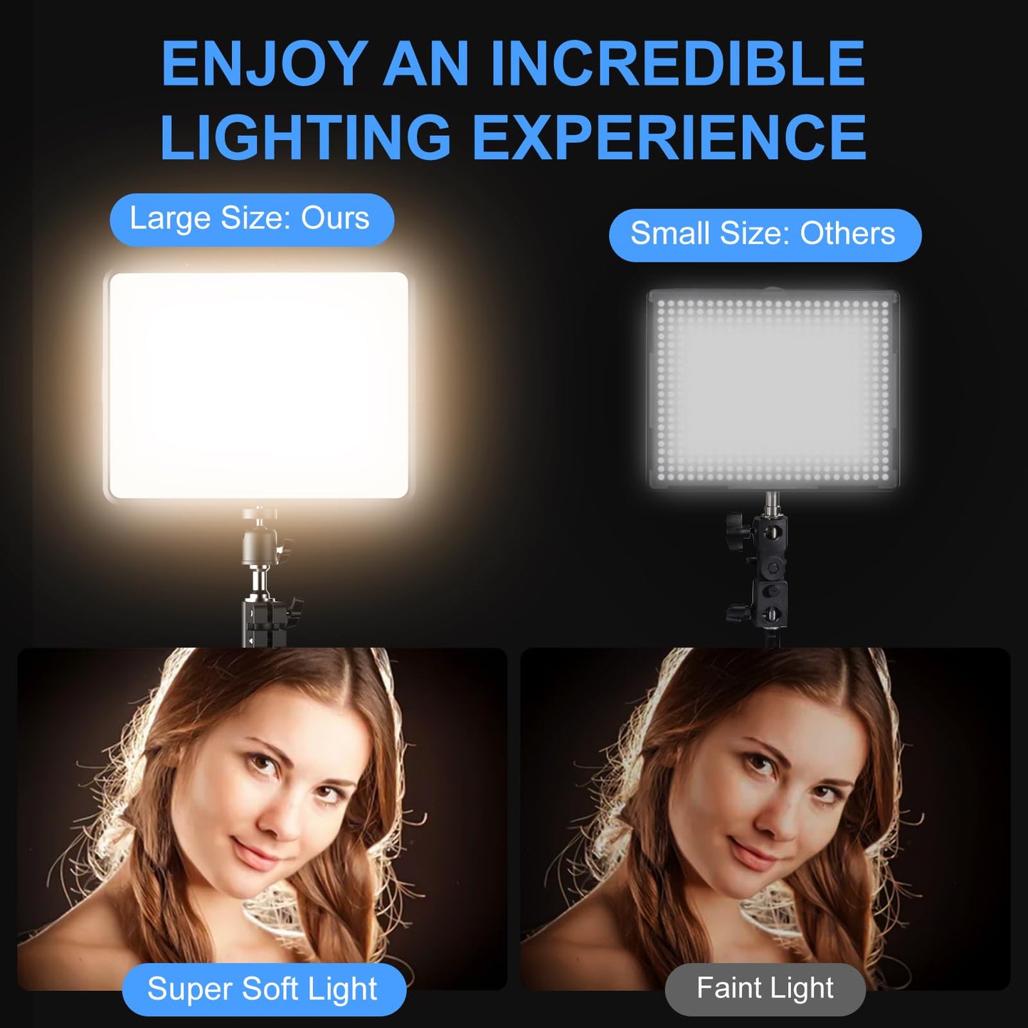 ALTSON 2 Packs Video Light Kit, LED Studio Light, 2700-6500K Dimmable Photography Lighting Kit with Tripod Stand&Phone Holder, 12" Rotating Streaming Light for Video Recording, Game Streaming, YouTube