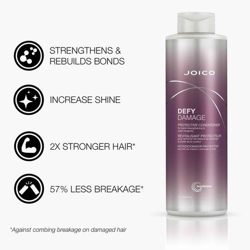 Joico Defy Damage Protective Shampoo & Conditioner Set | Preserve Hair Color | For Bond Strengthening & Color Longevity