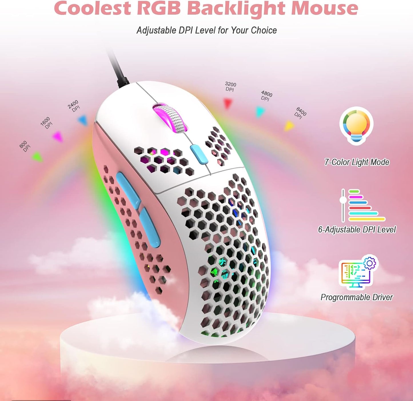 ZIYOU LANG RK-T8PR0 Wired 65% Mechanical Gaming Keyboard and Mouse Combo with RGB LED Backlit Anti-ghosting TKL Mini 68 Key Coiled C to A Cable Linear Red Switch for PS4 PS5 Xbox PC Mac Gamer(Gray)