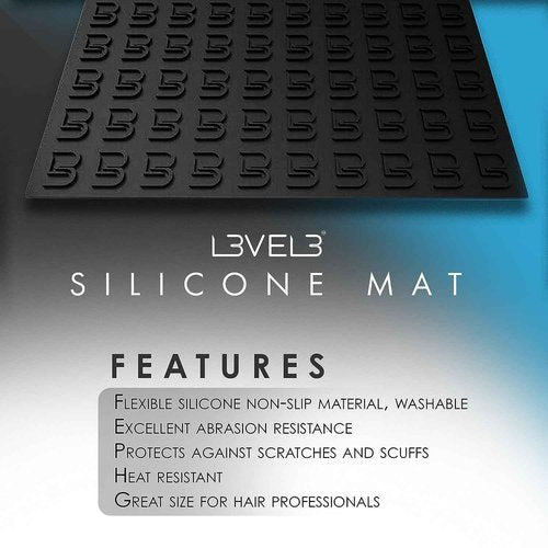 L3 Silicone Mat - Comfortable and Durable Non-Slip - Protects Against Scratches and Scuffs - Great for Barber and Hair Stylist Working Spaces (4 Pack)