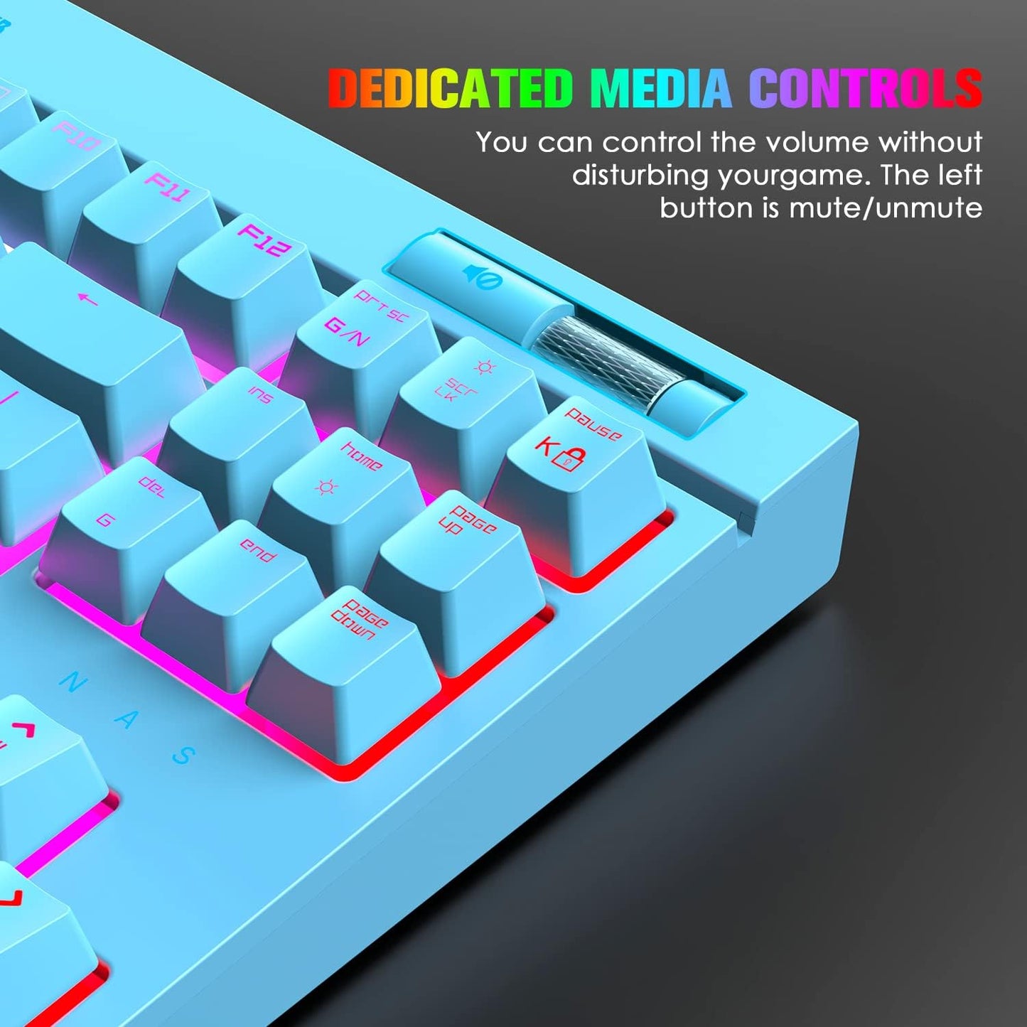 ZIYOU LANG Mechanical Gaming Keyboard, 87 Keys Chroma RGB LED Backlit, Blue Switch, USB-C, PC/Mac Compatible
