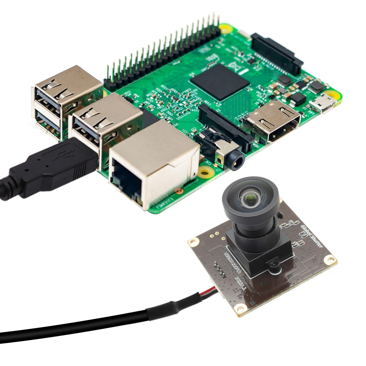 ALPCAM 2MP Global Shutter USB Camera Module 1200P 90fps High Speed Webcam with Wide Angle No Distortion Lens AR0234 UVC Lightburn Camera for Golf Swing Windows, Linux, Android,Mac OS