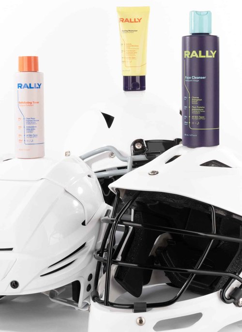 RALLY Clean Plant Powered Daily Face Routine | Healthy Skin Essentials | Teens + Athletes All Skin Types | Face Cleanser 6oz, Exfoliating Toner 4oz, Clearing Moisturizer 2oz