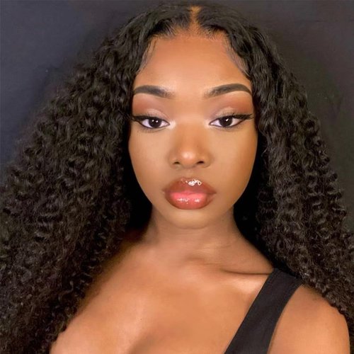 Deep Wave Curly Lace Front Wigs Human Hair 13x4 Frontal Wigs Deep Curly Human Virgin Hair Wigs 16 inches Glueless Deep Curly Wigs 150% Density Pre Plucked with Baby Hair Natural Color (16inches)